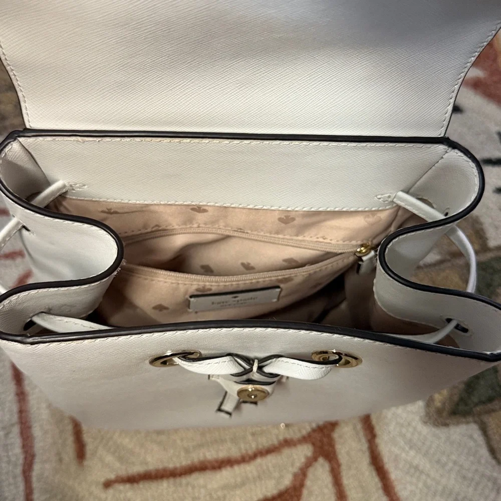 Kate Spade Lizzie Drawstring Backpack White Medium